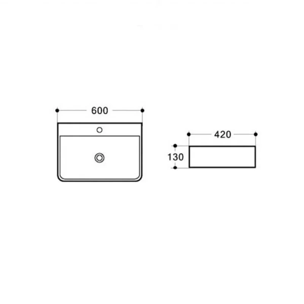 Раковина Vincea 60 см накладная VBS-303