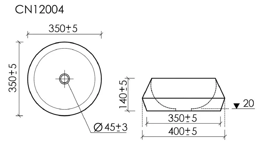 Раковина Ceramica Nova Maya 35 см белая матовая CN12004MW