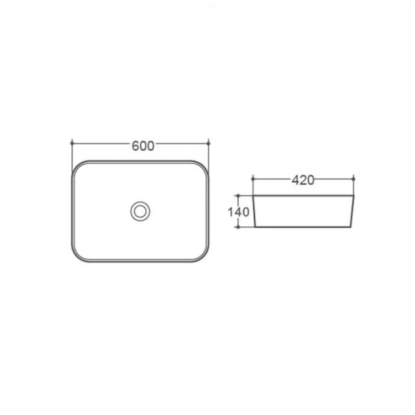 Раковина Vincea 60 см накладная VBS-304