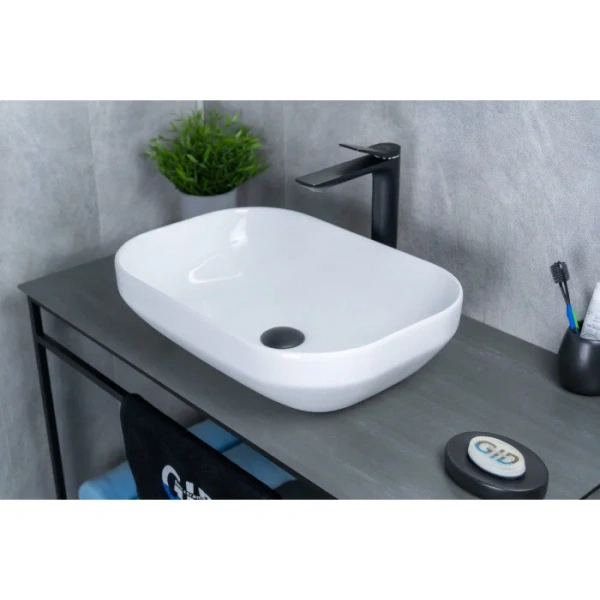 Раковина GID Lago D1468 50 см белая 51195 Staron