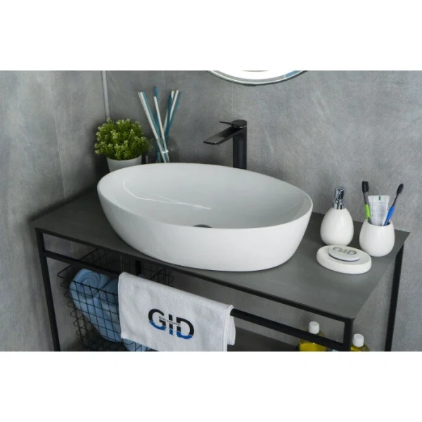 Раковина GID Lago N9433 61 см белая 51148 Staron