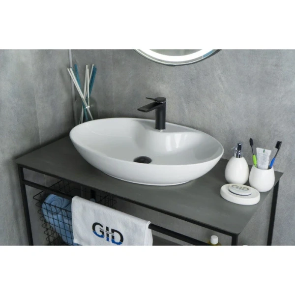 Раковина GID Lago N9438 65 см белая 51151 Staron