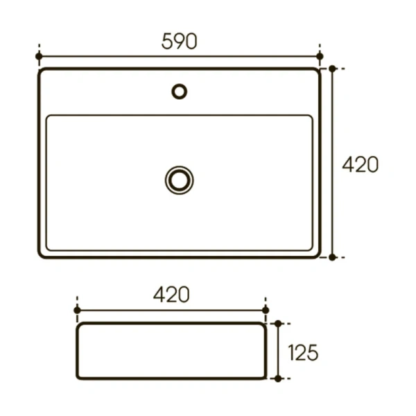 Раковина Aqueduto ESPIRAL 59 см накладная ESP0510