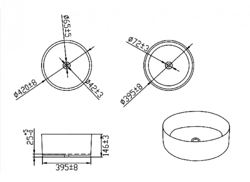 Раковина Bravat Affability C22284W-ENG 40 см
