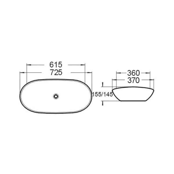 Раковина Vincea VBS-508 72.5 см накладная