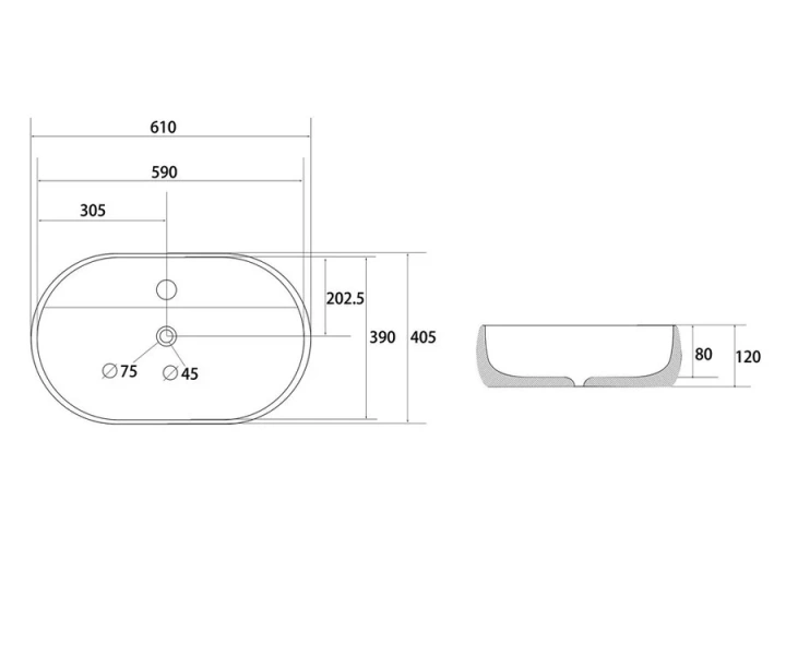 Раковина Abber Bequem 61 см белая AC2113