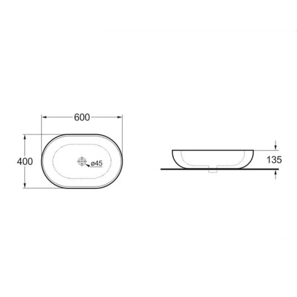 Раковина Vincea VBS-113 60 см накладная