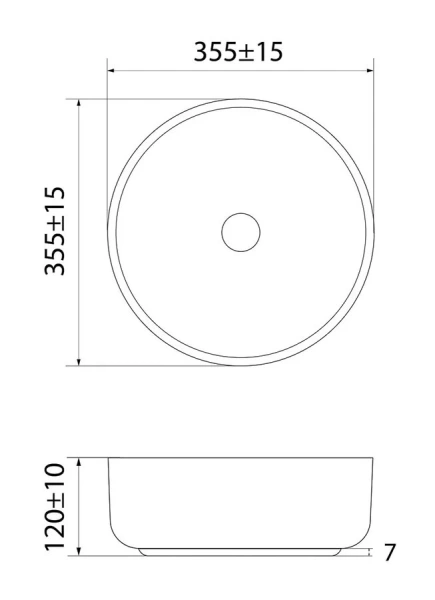 Раковина IDDIS Ray 03i27 35,5 см накладная