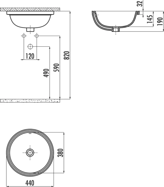 Раковина Creavit Mare 44 см белая MA037-00CB00E-0000 Staron