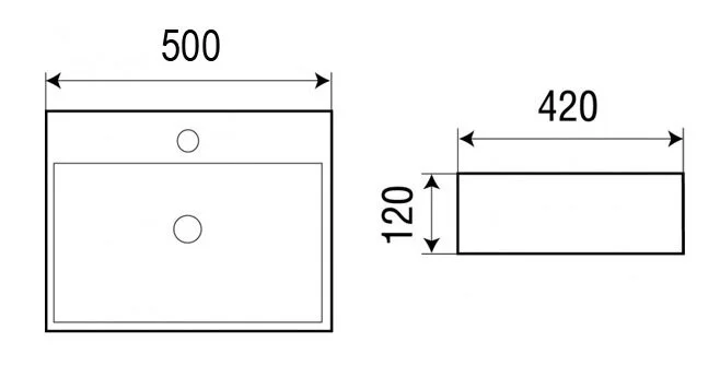 Раковина Azario 50 см накладная AZ-2173-S