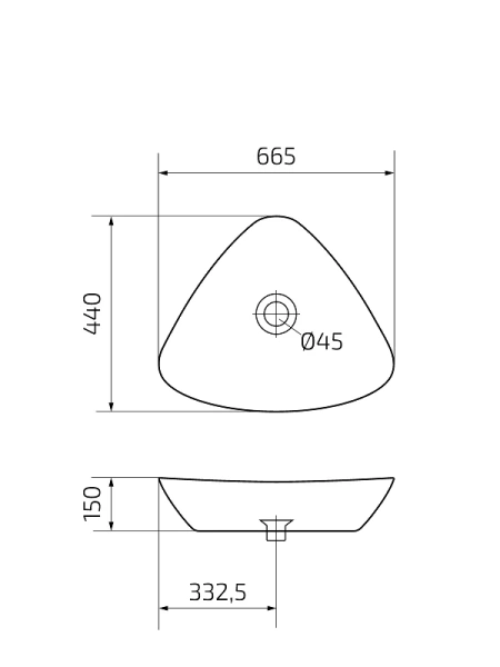 Раковина GID Creativo N9062 67 см белая 51117