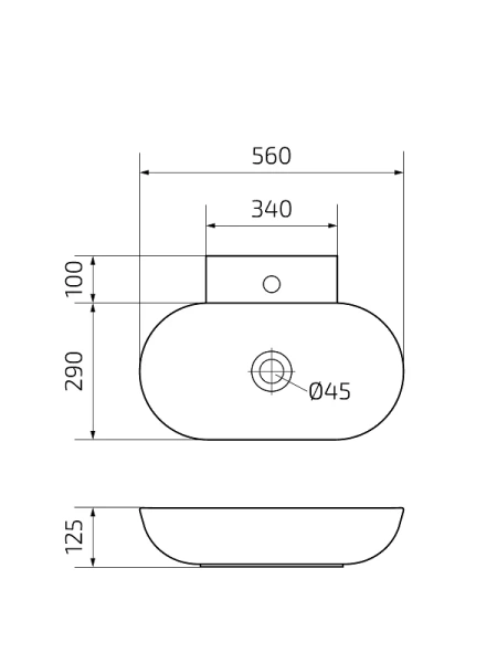 Раковина GID Lago N9234 56 см белая 51133