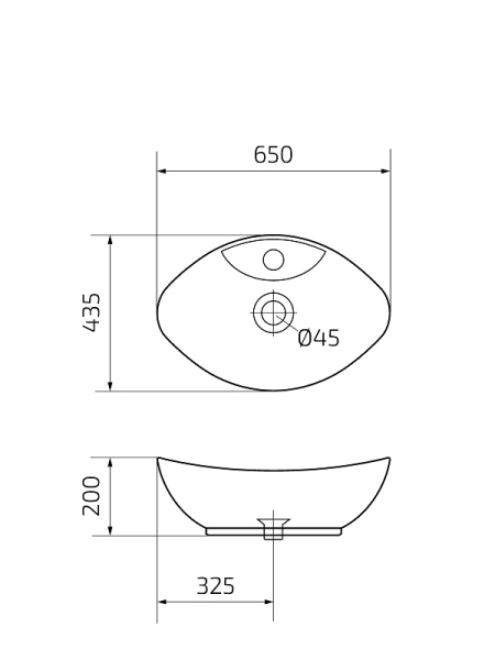 Раковина GID Lago N9004 65 см белая 51205