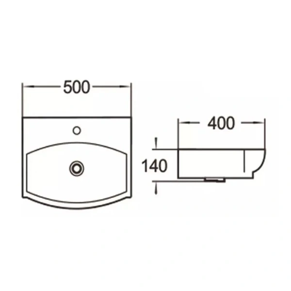 Раковина SantiLine 50 см прямоугольная SL-2024