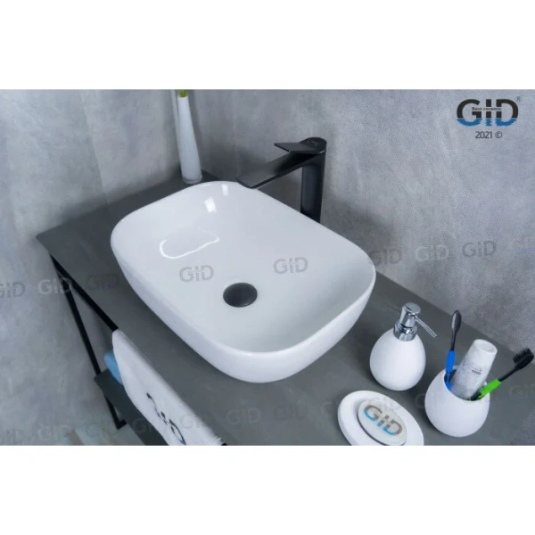 Раковина GID Geometrico D1333 46 см белая 51183 Staron
