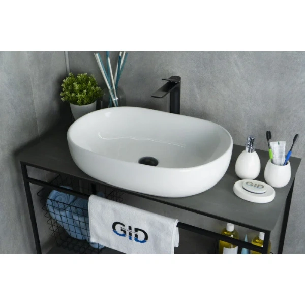 Раковина GID Lago N9026a 60 см белая 51112 Staron