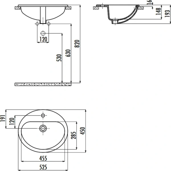 Раковина Creavit 53 см белая TP225-00CB00E-0000