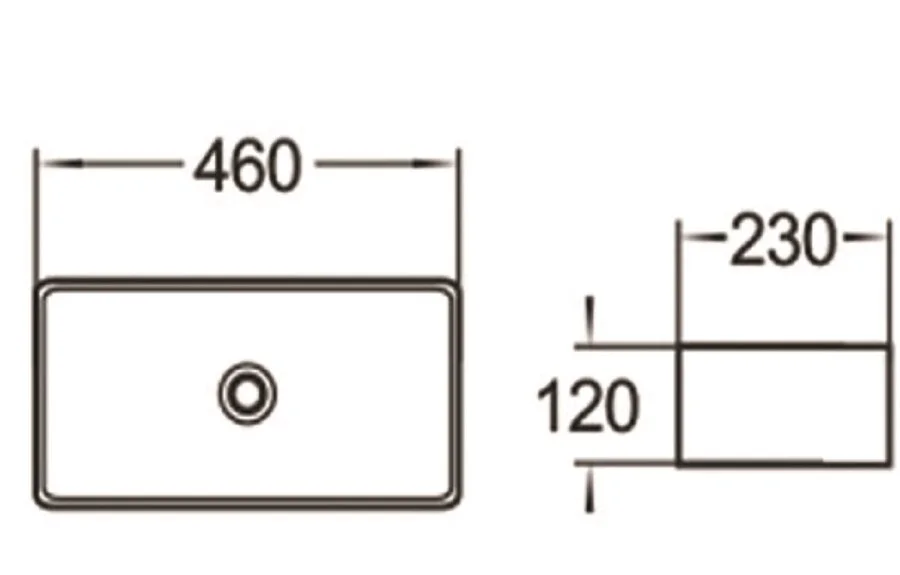 Раковина SantiLine 46 см прямоугольная SL-1100