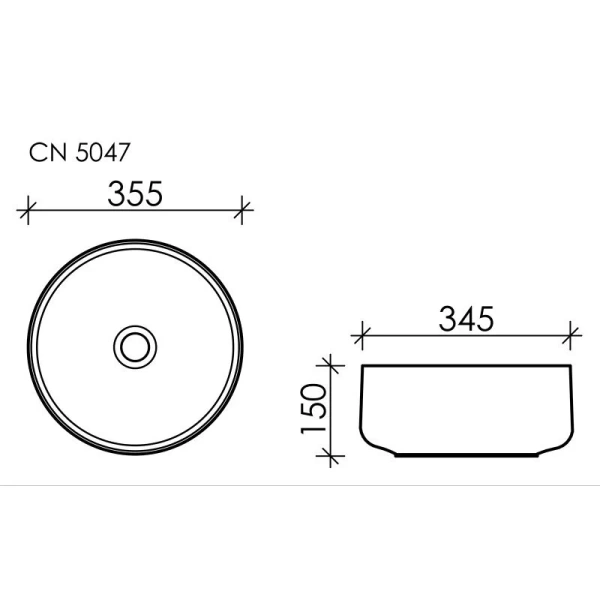 Раковина Ceramica Nova Element 35.5 см круглая CN5047