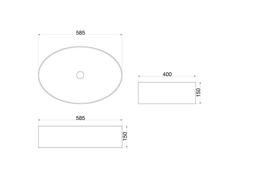 Раковина SantiLine 60 см накладная SL-1074