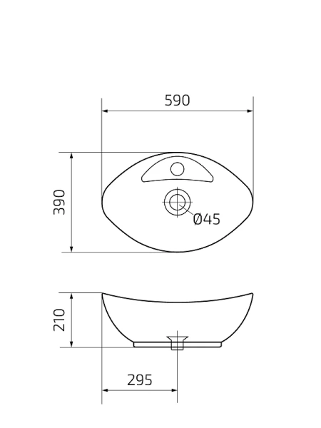 Раковина GID Lago N9018 59 см белая 51107