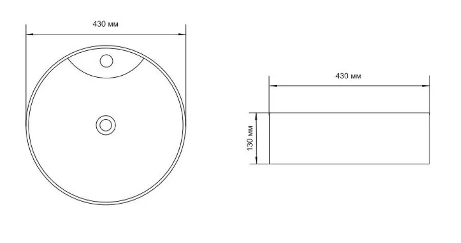 Раковина Aquanet Moon 43 см белая MOON-2