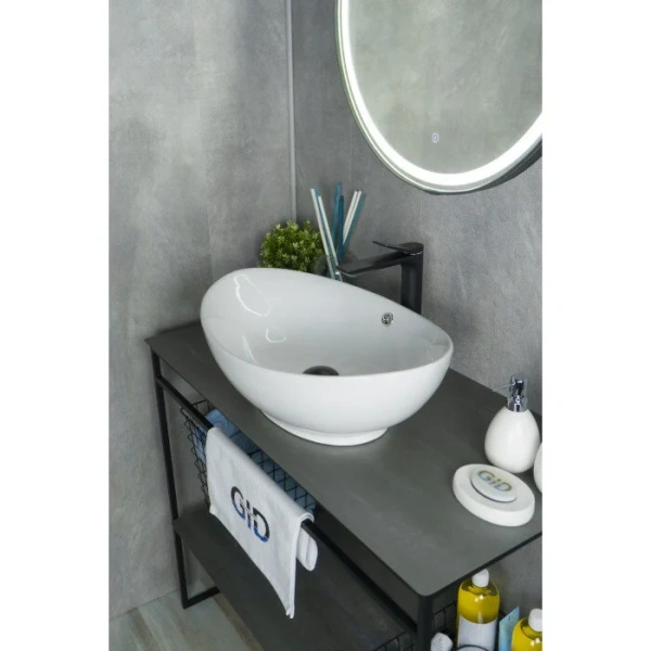 Раковина GID Lago N9019 60 см белая 51108 Staron