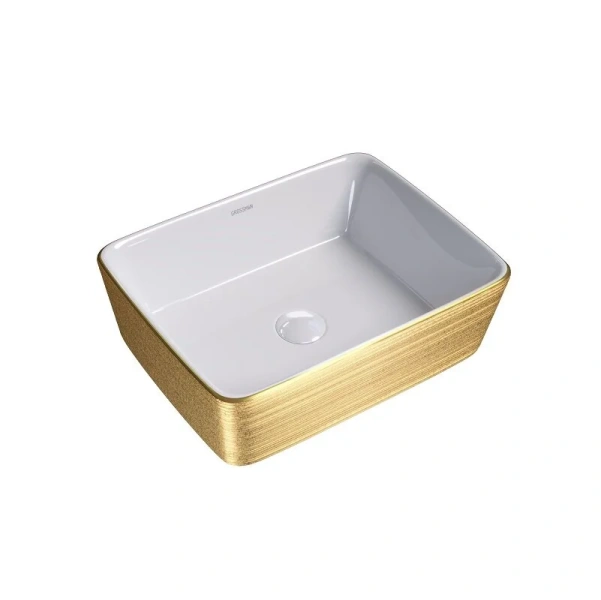 Раковина Grossman Color 48 см золото/белая GR-3016GW