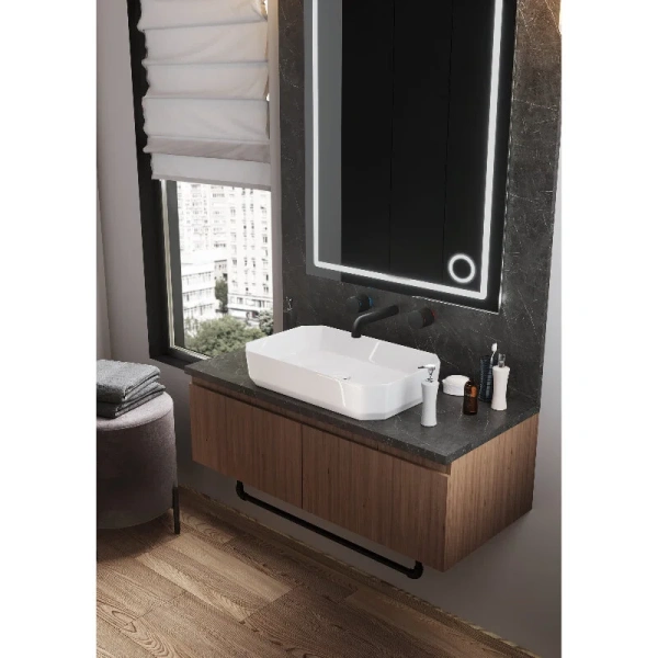 Раковина Sanita Luxe Line 55 см накладная WB.CT/Line/55-N/WHT.G/S1 Staron