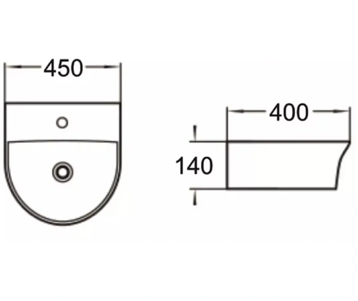 Раковина SantiLine 45 см белая SL-2008