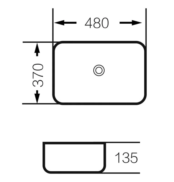 Раковина Grossman GR-3016 48 см накладная
