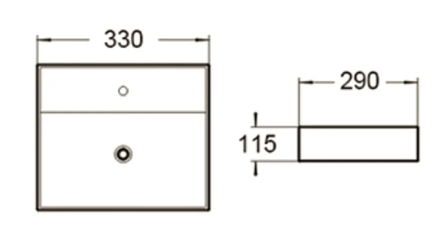 Раковина SantiLine 33 см белая SL-2001