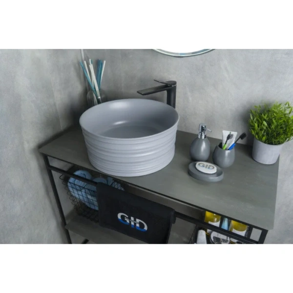 Раковина GID Esfera Gm969 41 см серая 53335 Staron