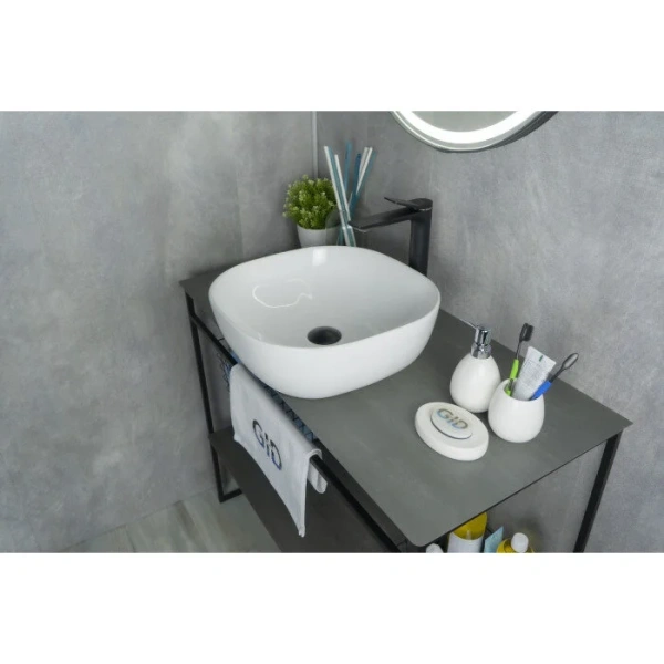 Раковина GID Geometrico D1301 43 см белая 51180 Staron