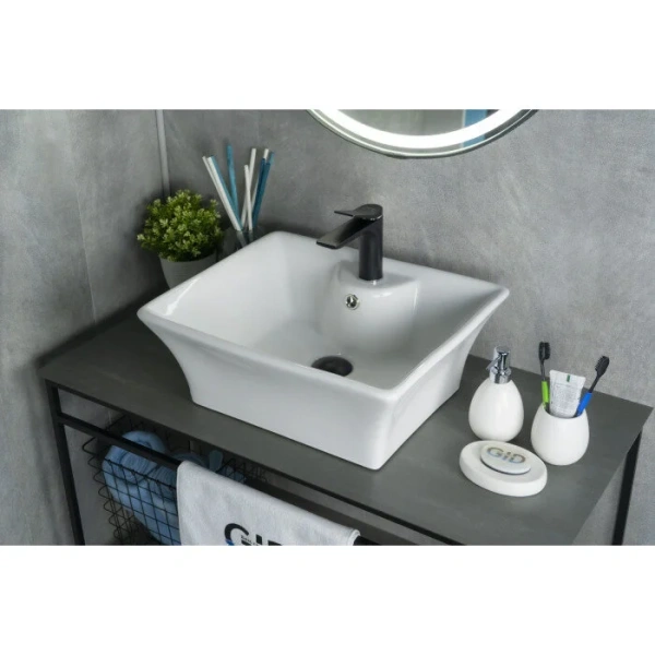 Раковина GID Geometrico N9108 49 см белая 51121 Staron