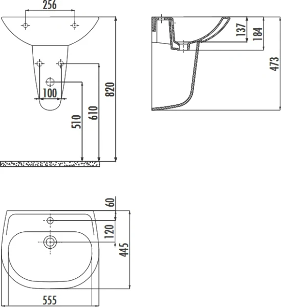 Раковина Creavit Sedef 55 см белая SD055-00CB00E-0000