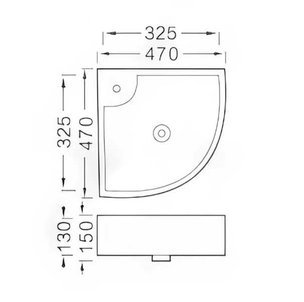Раковина Акватек 47 см угловая AQ5166B-00