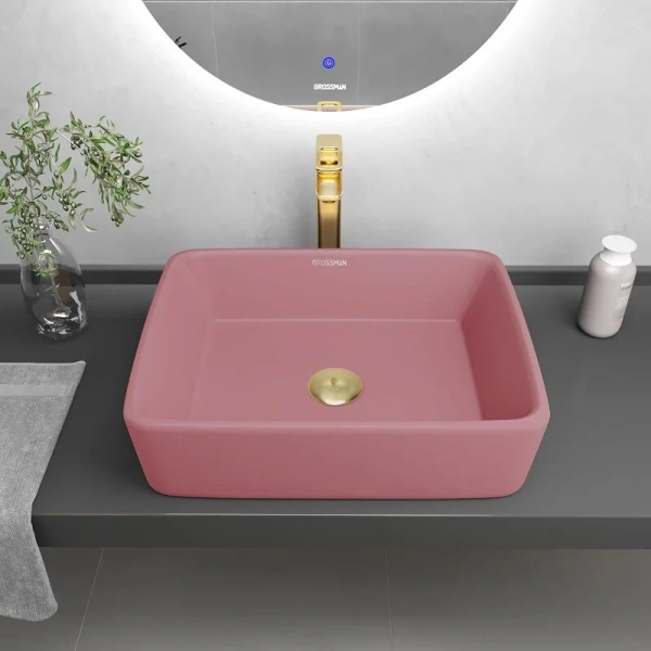 Раковина Grossman Color 48 см розовая матовая GR-3016PIM Staron