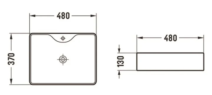 Раковина Azario 48 см накладная AZ-2010 SP