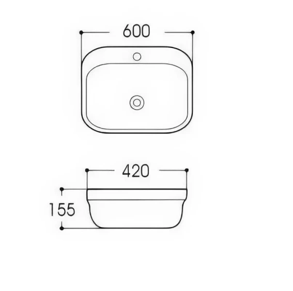 Раковина Акватек Амадео 60 см белая AQ6042-00