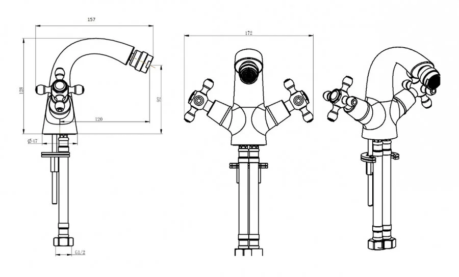 Раковина Ceramalux N 56 см для ванной 316