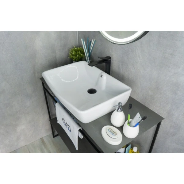 Раковина GID Geometrico N9121 59 см белая 51123 Staron