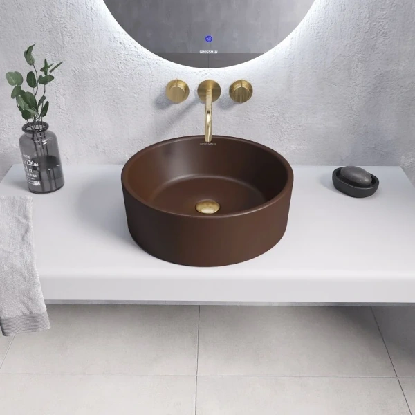 Раковина Grossman Color 41 см коричневая матовая GR-3013BRM Staron