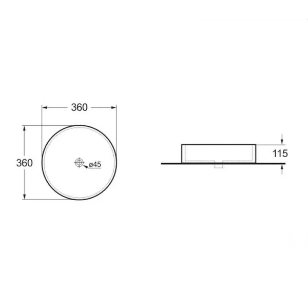 Раковина Vincea 36 см белая VBS-131