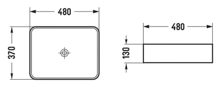 Раковина Azario 48 см накладная AZ-2074 SP