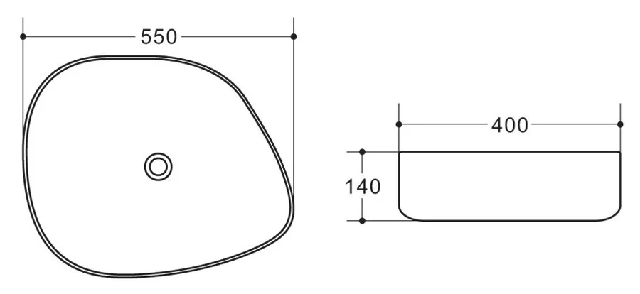 Раковина BelBagno 55 см керамическая, черная BB1435-NERO