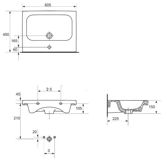 Раковина Cersanit Colour UM-COL60/1 прямоугольная