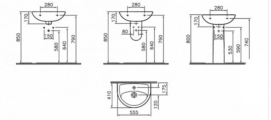 Раковина VitrA Norm Fit 6894B099-1776 55 см фарфор