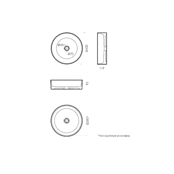 Раковина Sanita Luxe Best 40 см белая WB.CT/Best/40-N.Slim/WHT.G/S1