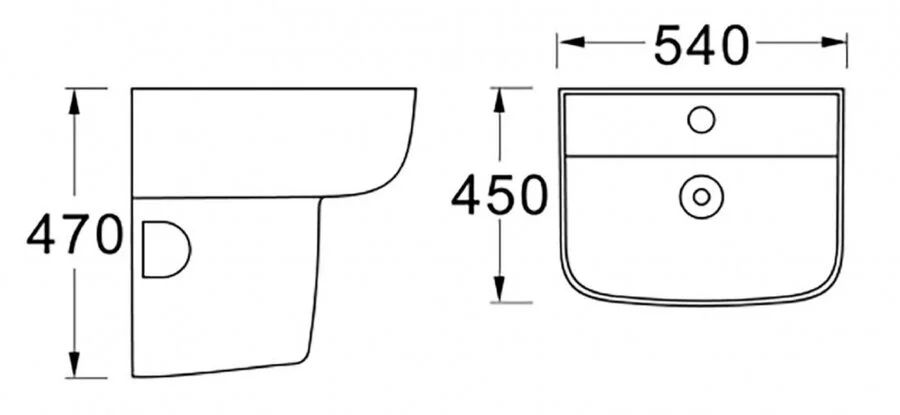 Раковина Акватек 54 см белая AQ5430-00 Staron